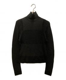 HERMES（エルメス）の古着「切替リブ編みハイネックニット」｜ブラック