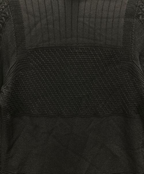 HERMES（エルメス）HERMES (エルメス) 切替リブ編みハイネックニット ブラック サイズ:38の古着・服飾アイテム