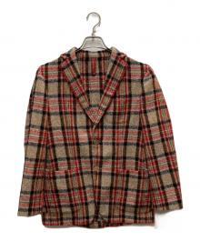 ernesto（エルネスト）の古着「チェックテーラードジャケット」｜レッド×ベージュ