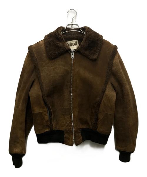 Schott（ショット）Schott (ショット) ムートンジャケット ブラウン サイズ:38の古着・服飾アイテム