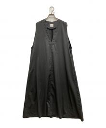 Honnete（オネット）の古着「SLEEVELESS V WIDE DRESS」｜グレー