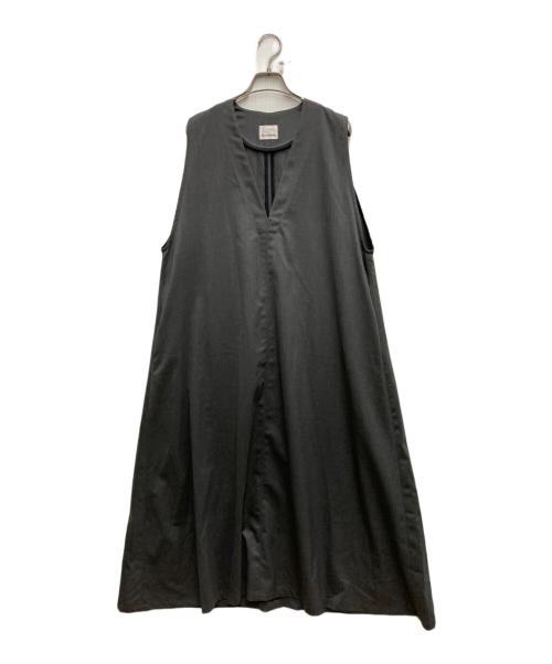 Honnete（オネット）Honnete (オネット) SLEEVELESS V WIDE DRESS グレー サイズ:FREEの古着・服飾アイテム