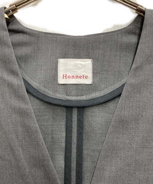 Honnete（オネット）Honnete (オネット) SLEEVELESS V WIDE DRESS グレー サイズ:FREEの古着・服飾アイテム
