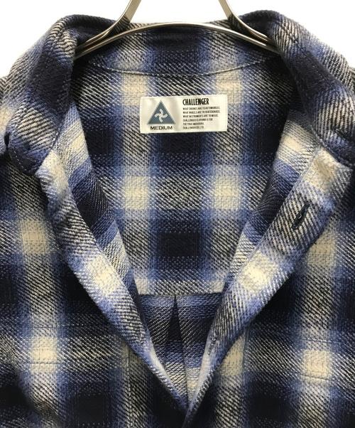 CHALLENGER（チャレンジャー）CHALLENGER (チャレンジャー) オンブレチェックシャツ ブルー サイズ:Mの古着・服飾アイテム
