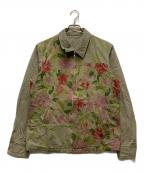 COMME des GARCONS HOMMEコムデギャルソン オム）の古着「花柄ジップブルゾン」｜カーキ