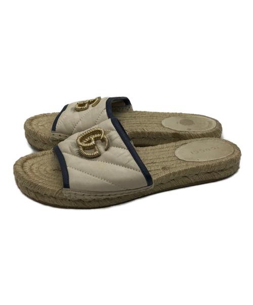 GUCCI（グッチ）GUCCI (グッチ) GGウェッジソールサンダル ホワイト サイズ:36の古着・服飾アイテム