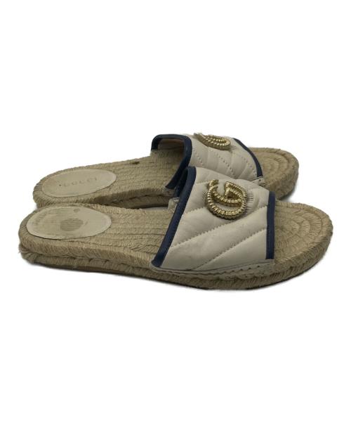 GUCCI（グッチ）GUCCI (グッチ) GGウェッジソールサンダル ホワイト サイズ:36の古着・服飾アイテム