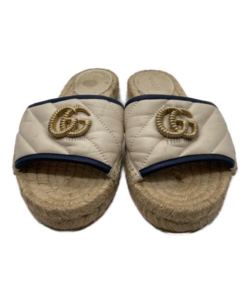 GUCCI（グッチ）GUCCI (グッチ) GGウェッジソールサンダル ホワイト サイズ:36の古着・服飾アイテム