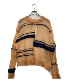 A CCORDION（アコーディオン）の古着「MOHAIR BORDER KNIT」｜オレンジ