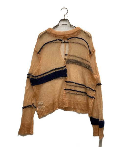 A CCORDION（アコーディオン）A CCORDION (アコーディオン) MOHAIR BORDER KNIT オレンジ サイズ:不明の古着・服飾アイテム