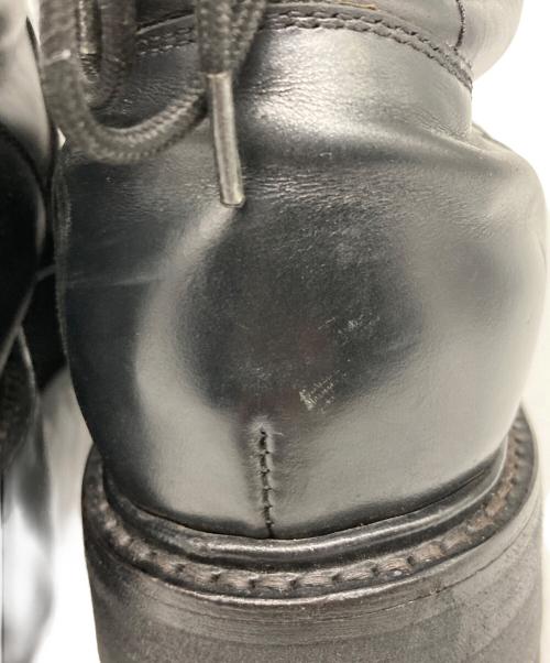 FORSOMEONE（フォーサムワン）FORSOMEONE (フォーサムワン) フロントジップ デザイン ハイカット レザーブーツ ブラック サイズ:41の古着・服飾アイテム