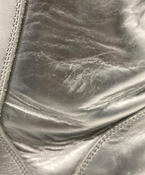 FORSOMEONE（フォーサムワン）FORSOMEONE (フォーサムワン) フロントジップ デザイン ハイカット レザーブーツ ブラック サイズ:41の古着・服飾アイテム