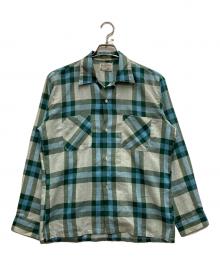 PERMANENT PRESS（パーマネントプレス）の古着「60's 開襟チェックシャツ」｜グリーン