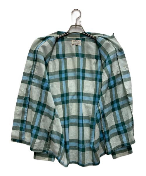 PERMANENT PRESS（パーマネントプレス）PERMANENT PRESS (パーマネントプレス) 60's 開襟チェックシャツ グリーン サイズ:Ⅿの古着・服飾アイテム