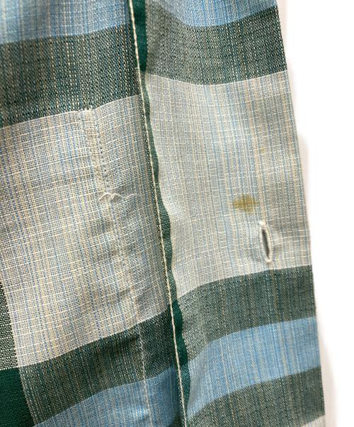 PERMANENT PRESS（パーマネントプレス）PERMANENT PRESS (パーマネントプレス) 60's 開襟チェックシャツ グリーン サイズ:Ⅿの古着・服飾アイテム