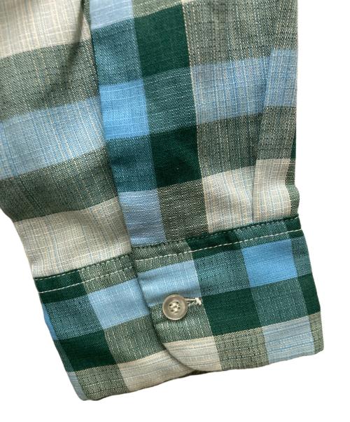 PERMANENT PRESS（パーマネントプレス）PERMANENT PRESS (パーマネントプレス) 60's 開襟チェックシャツ グリーン サイズ:Ⅿの古着・服飾アイテム