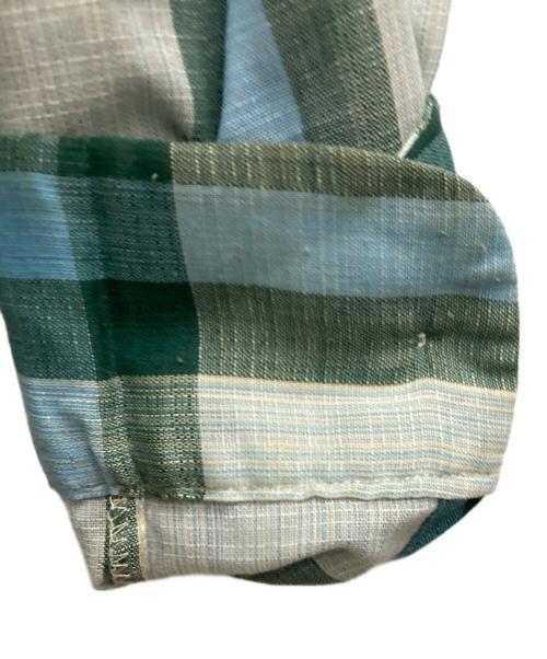 PERMANENT PRESS（パーマネントプレス）PERMANENT PRESS (パーマネントプレス) 60's 開襟チェックシャツ グリーン サイズ:Ⅿの古着・服飾アイテム
