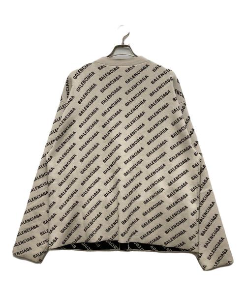 BALENCIAGA（バレンシアガ）BALENCIAGA (バレンシアガ) MINI ALLOVER LOGO CARDIGAN ブラック×ホワイト サイズ:3の古着・服飾アイテム