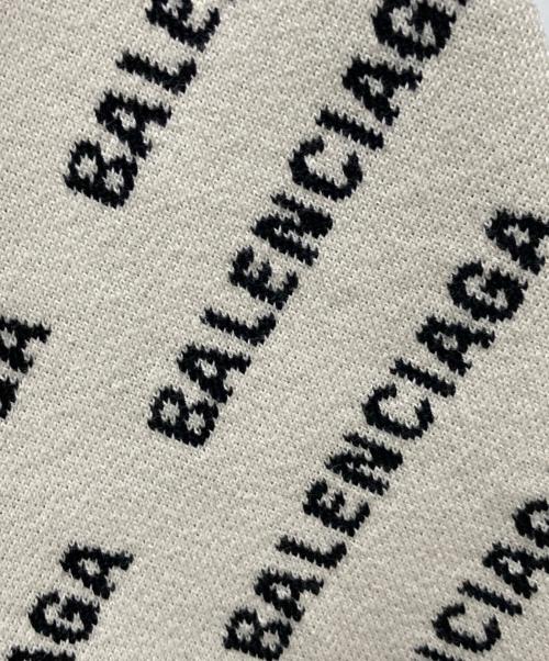 BALENCIAGA（バレンシアガ）BALENCIAGA (バレンシアガ) MINI ALLOVER LOGO CARDIGAN ブラック×ホワイト サイズ:3の古着・服飾アイテム