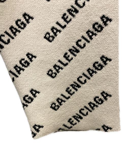 BALENCIAGA（バレンシアガ）BALENCIAGA (バレンシアガ) MINI ALLOVER LOGO CARDIGAN ブラック×ホワイト サイズ:3の古着・服飾アイテム