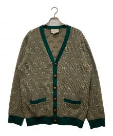GUCCI（グッチ）の古着「GG Striped Wool Knit Cardigan」｜グリーン