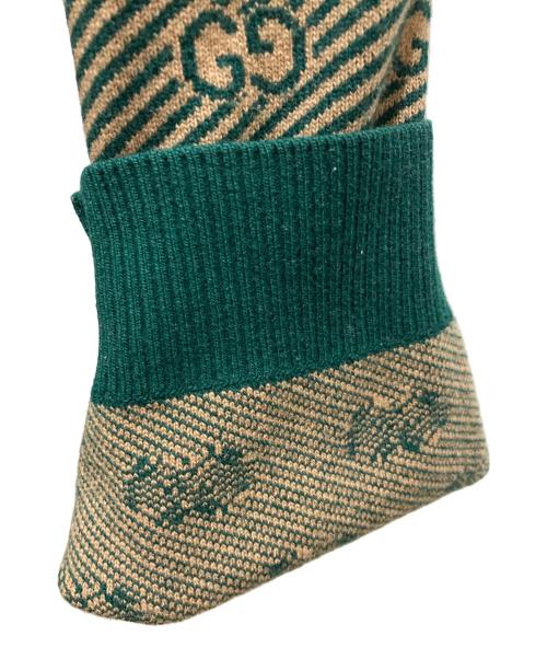 GUCCI（グッチ）GUCCI (グッチ) GG Striped Wool Knit Cardigan グリーン サイズ:XLの古着・服飾アイテム