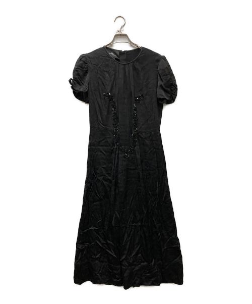 MARC JACOBS（マークジェイコブス）MARC JACOBS (マークジェイコブス) ビジュ装飾半袖ワンピース ブラックの古着・服飾アイテム