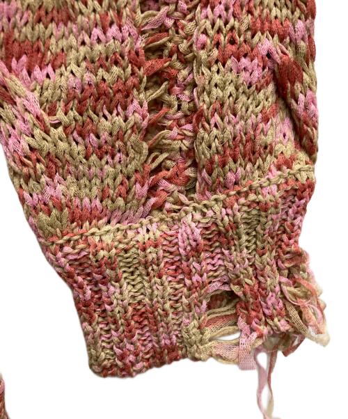 Ameri（アメリ）AMERI (アメリ) CABLE PATTERN DAMAGE LOOSE KNIT ピンク サイズ:FREEの古着・服飾アイテム