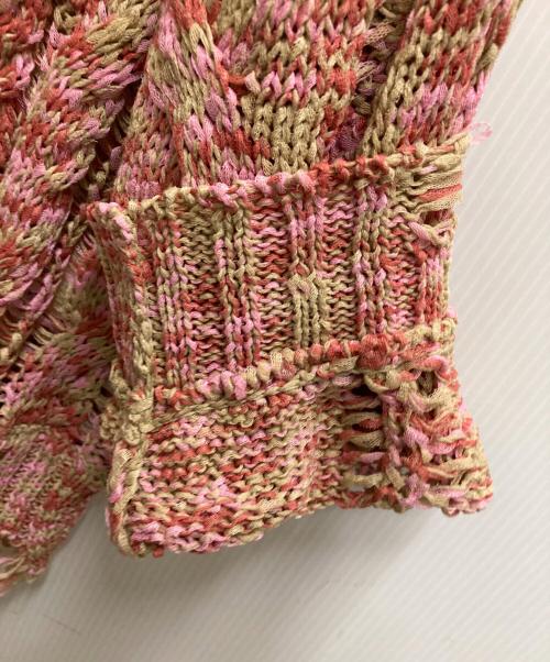 Ameri（アメリ）AMERI (アメリ) CABLE PATTERN DAMAGE LOOSE KNIT ピンク サイズ:FREEの古着・服飾アイテム