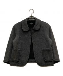 tricot COMME des GARCONS（トリココムデギャルソン）の古着「ブークレーニット(縮絨ニット) ジャケット」｜グレー