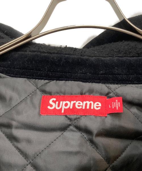 SUPREME（シュプリーム）Supreme (シュプリーム) Quilted Lined Hooded Velvet Shirt ブラック サイズ:Ⅼの古着・服飾アイテム