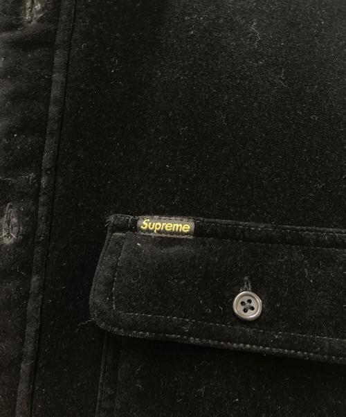 SUPREME（シュプリーム）Supreme (シュプリーム) Quilted Lined Hooded Velvet Shirt ブラック サイズ:Ⅼの古着・服飾アイテム