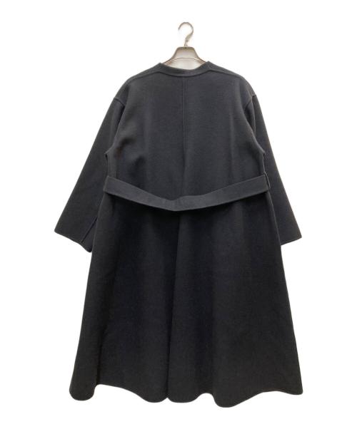 ATON（エイトン）ATON (エイトン) メルトンノーカラーコート ブラック サイズ:1の古着・服飾アイテム