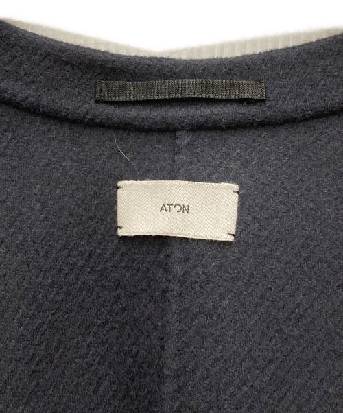 ATON（エイトン）ATON (エイトン) メルトンノーカラーコート ブラック サイズ:1の古着・服飾アイテム