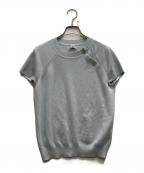 HERMESエルメス）の古着「カシミヤシルク ロゴボタンニット」｜ブルー