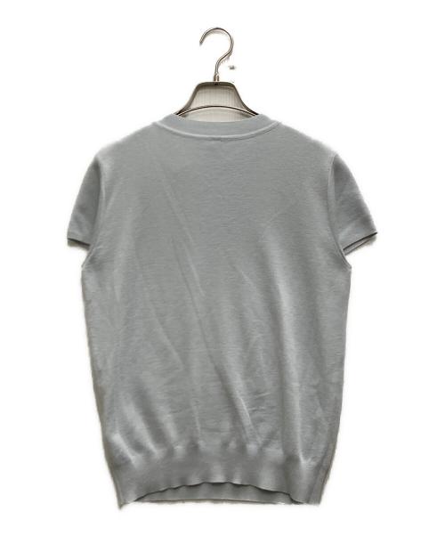 HERMES（エルメス）HERMES (エルメス) カシミヤシルク ロゴボタンニット ブルー サイズ:38の古着・服飾アイテム