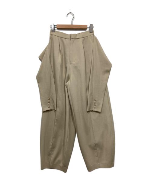 Ameri（アメリ）AMERI (アメリ) MEDI FAKE SLEEVE SUSPENDER PANTS ベージュ サイズ:Mの古着・服飾アイテム