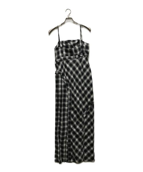 MAISON SPECIAL（メゾンスペシャル）MAISON SPECIAL (メゾンスペシャル) Button Slit Checkered Camisole Maxidresses ブラック×グレー サイズ:38の古着・服飾アイテム