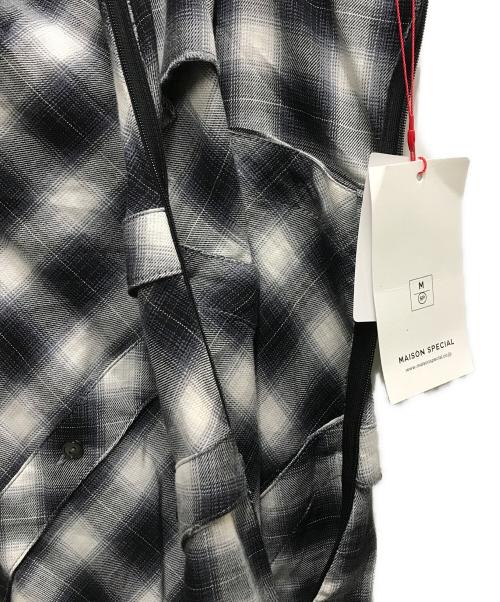 MAISON SPECIAL（メゾンスペシャル）MAISON SPECIAL (メゾンスペシャル) Button Slit Checkered Camisole Maxidresses ブラック×グレー サイズ:38の古着・服飾アイテム