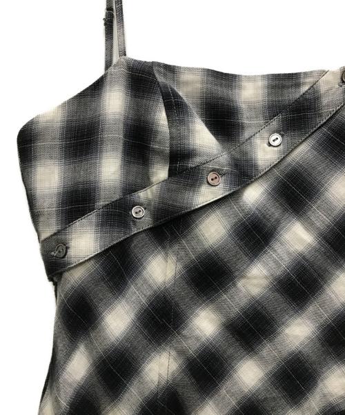 MAISON SPECIAL（メゾンスペシャル）MAISON SPECIAL (メゾンスペシャル) Button Slit Checkered Camisole Maxidresses ブラック×グレー サイズ:38の古着・服飾アイテム