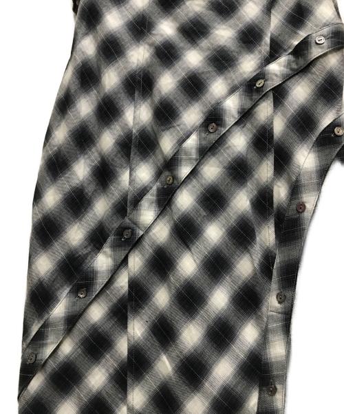 MAISON SPECIAL（メゾンスペシャル）MAISON SPECIAL (メゾンスペシャル) Button Slit Checkered Camisole Maxidresses ブラック×グレー サイズ:38の古着・服飾アイテム
