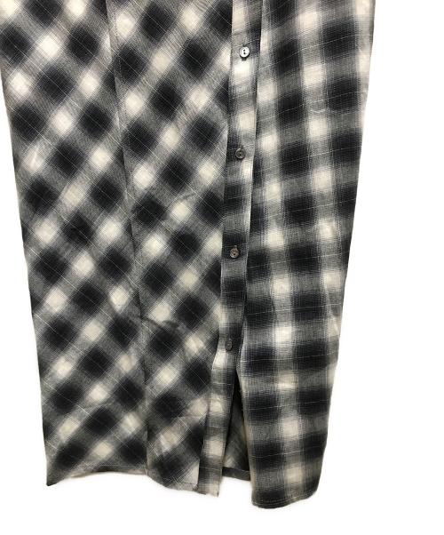 MAISON SPECIAL（メゾンスペシャル）MAISON SPECIAL (メゾンスペシャル) Button Slit Checkered Camisole Maxidresses ブラック×グレー サイズ:38の古着・服飾アイテム