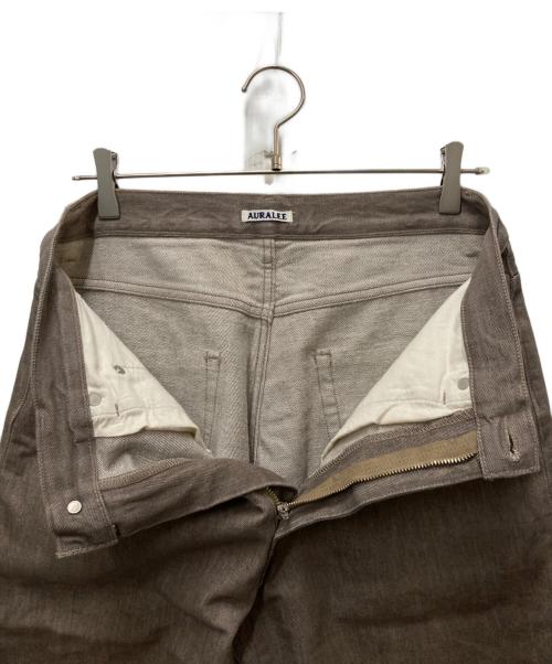 AURALEE（オーラリー）AURALEE (オーラリー) HARD TWIST BROWN DENIM WIDE PANTS モカブラウン サイズ:76cmの古着・服飾アイテム