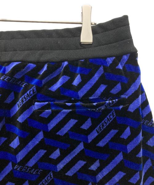 VERSACE（ヴェルサーチェ）VERSACE (ヴェルサーチェ) La Greca Print Chenille Trackpants ネイビー サイズ:XLの古着・服飾アイテム