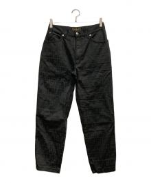 FENDI（フェンディ）の古着「ズッカ柄デニムパンツ」｜ブラック