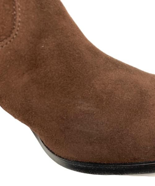 HERMES（エルメス）HERMES (エルメス) スウェードベルテッドアンクルブーツ ブラウン サイズ:35 1/2の古着・服飾アイテム