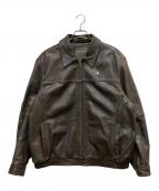 CROFT&BARROWクロフトアンドバロー）の古着「90's レザーブルゾン」｜ブラウン