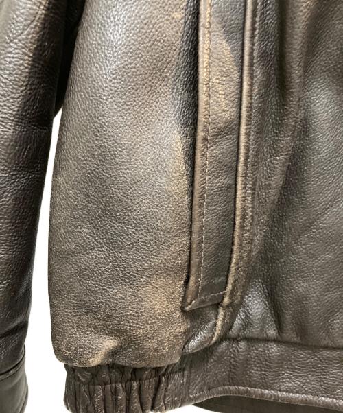 CROFT&BARROW（クロフトアンドバロー）CROFT&BARROW (クロフトアンドバロー) 90's レザーブルゾン ブラウン サイズ:Ⅼの古着・服飾アイテム