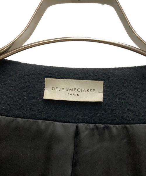 DEUXIEME CLASSE（ドゥーズィエム クラス）DEUXIEME CLASSE (ドゥーズィエム クラス) ノーカラーオーバーコート ネイビー サイズ:FREEの古着・服飾アイテム