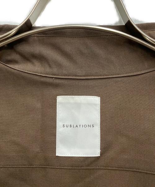 SUBLATIONS（サブレーションズ）SUBLATIONS (サブレーションズ) WASHABLE WOOL DRESS LONG SHIRT .05 ブラウン サイズ:FREEの古着・服飾アイテム